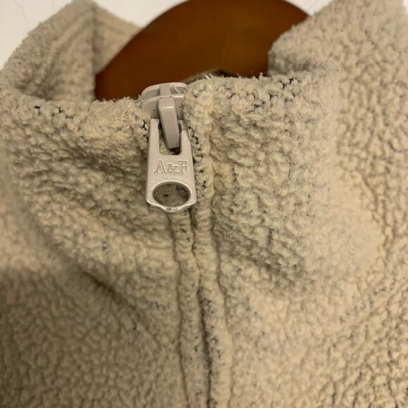 Vintage Abercrombie & Fitch Fleece Pullover Quart Half Zip Snap Button Pile - Picture 4 of 8